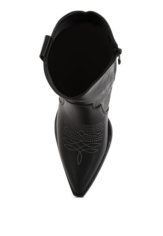 Aries Ankle Length Block Heel Cowboy Boots