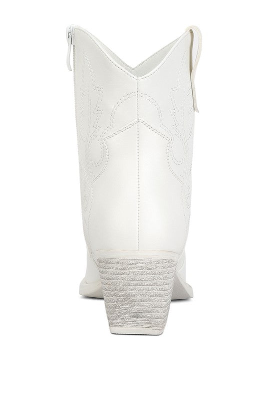 Aries Ankle Length Block Heel Cowboy Boots