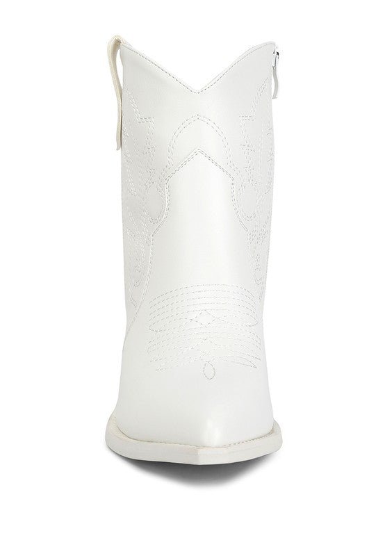 Aries Ankle Length Block Heel Cowboy Boots