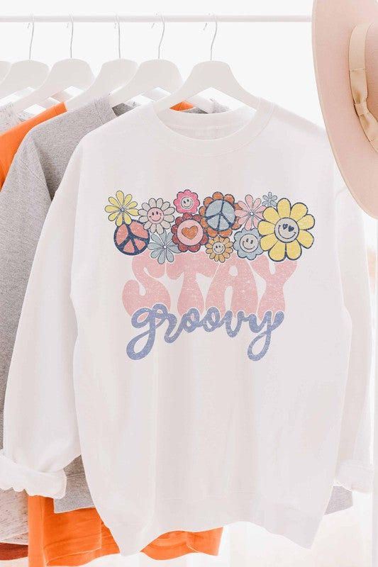 STAY GROOVY GRAPHIC SWEATSHIRT