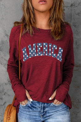 AMERICA Graphic Thumbhole Sleeve Tee
