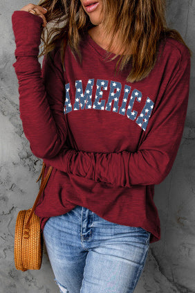AMERICA Graphic Thumbhole Sleeve Tee
