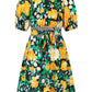 Printed Surplice Short Sleeve Dress