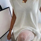 Ribbed V-Neck Sleeveless Sweater Vest