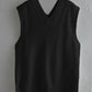 Ribbed V-Neck Sleeveless Sweater Vest