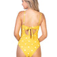 YELLOW POLKA DOTS RUFFLE ONE PIECE SWIMSUIT