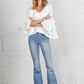 MID-RISE BANDED WIDER FLARE JEANS