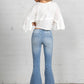 MID-RISE BANDED WIDER FLARE JEANS