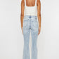 High Rise Acid Wash Flare Jeans