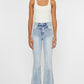 High Rise Acid Wash Flare Jeans