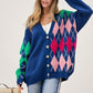 Plus V Neck Button Front Cardigan