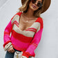 Color Block Scoop Neck Sweater