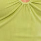 RING DETAIL ONE SHOULDER KINT MIDI DRESS