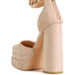 Golden Showstopper Microfiber High Heeled Sandals