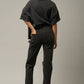 HIGH RISE DESTROYED BLACK JEANS