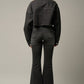 MID-RISE WIDE ELASTIC BANDED FLARE JEANS