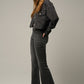 MID-RISE WIDE ELASTIC BANDED FLARE JEANS