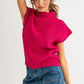 Turtle Neck Power Shoulder Sweater Vest