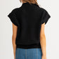Turtle Neck Power Shoulder Sweater Vest