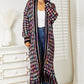 Angel Wings Full Size Multicolored Open Front Fringe Hem Cardigan