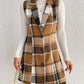 Honey Plaid Lapel Collar Vest