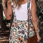 Printed Square Neck Wide Strap Romper