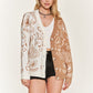 Heart paisley and Color block cardigan