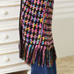 Angel Wings Full Size Multicolored Open Front Fringe Hem Cardigan