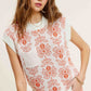 Flower Pattern Sleeveless Sweater Top