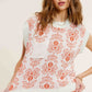 Flower Pattern Sleeveless Sweater Top