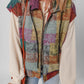 Plaid Zip Up Collared Neck Vest Coat
