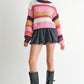 MOCK NECK STRIPED SWEATER