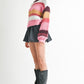 MOCK NECK STRIPED SWEATER