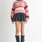 MOCK NECK STRIPED SWEATER