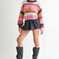 MOCK NECK STRIPED SWEATER