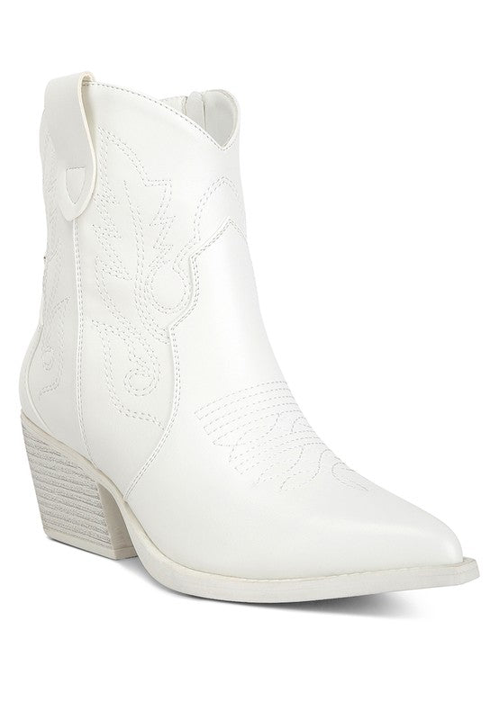 Aries Ankle Length Block Heel Cowboy Boots