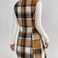 Honey Plaid Lapel Collar Vest