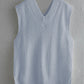 Ribbed V-Neck Sleeveless Sweater Vest