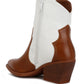 Wales Faux Leaher Patchwork Detail Boots