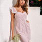 Lace Detail Ruffled Cap Sleeve Dress