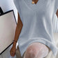 Ribbed V-Neck Sleeveless Sweater Vest