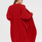 Pocketed Open Front Long Sleeve Longline Cardigan