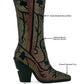 Glimmer Rhinestones Embellished Shimmer Calf Boots