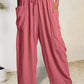 Full Size Pocketed Drawstring Wide Leg Pants