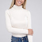 Ribbed Turtle Neck Long Sleeve Top