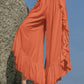Ruffled Slit Wide Leg Pants