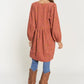 Corduroy Fabric Quilted Bib Henleystyle Mini Dress