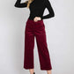 RIBBED VELVET CROP WIDE LEG PANTS PLUS