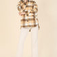 Plaid sherpa jacket with pockets