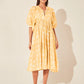 Floral Tie Neck Lantern Sleeve Dress